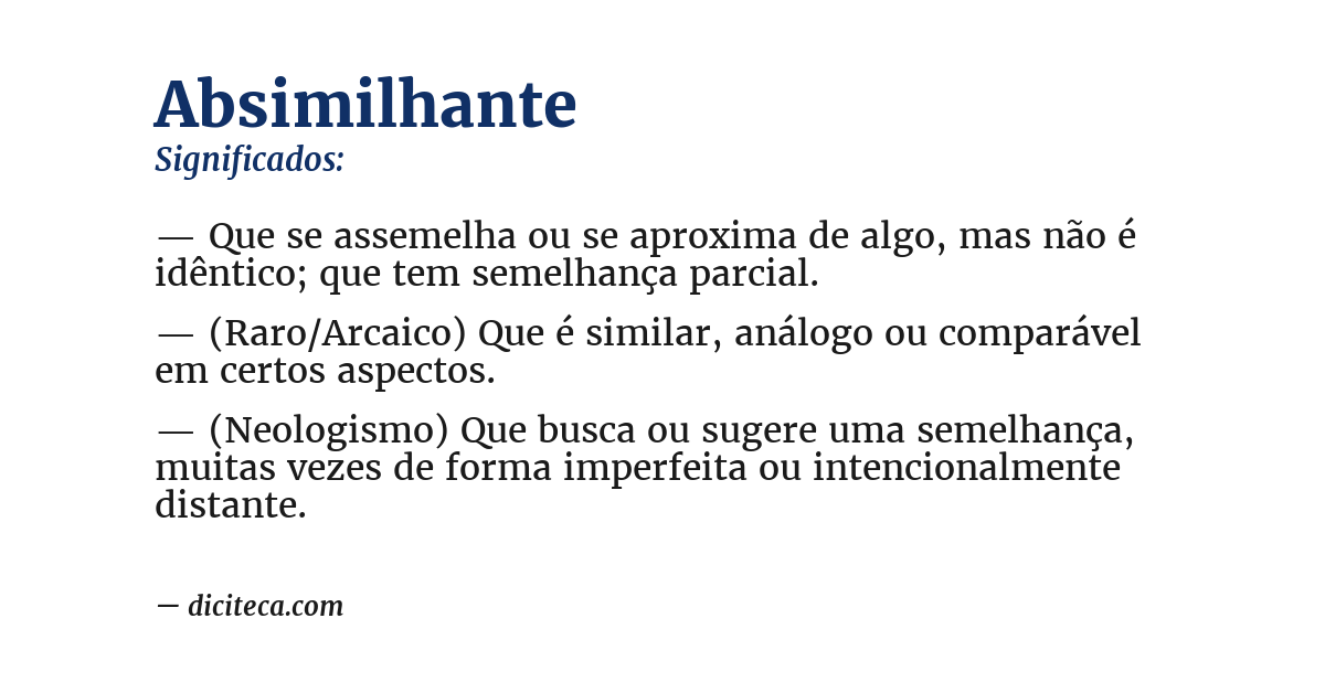 Significado de absimilhante