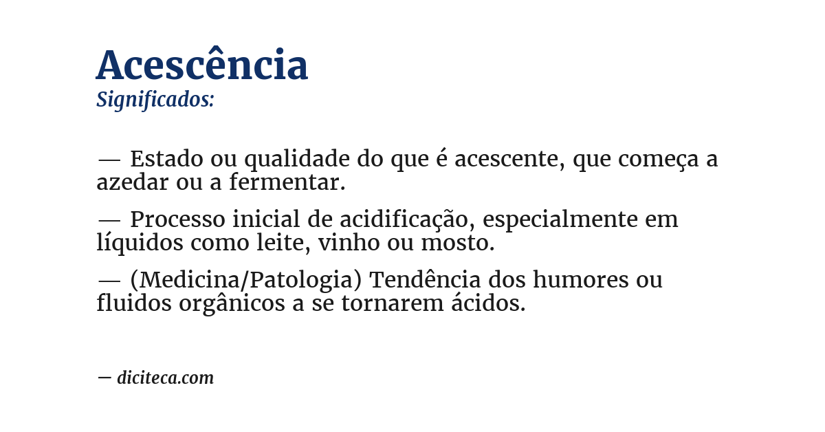 Significado de acescência