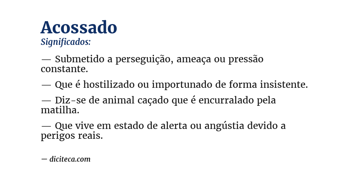 Significado de acossado
