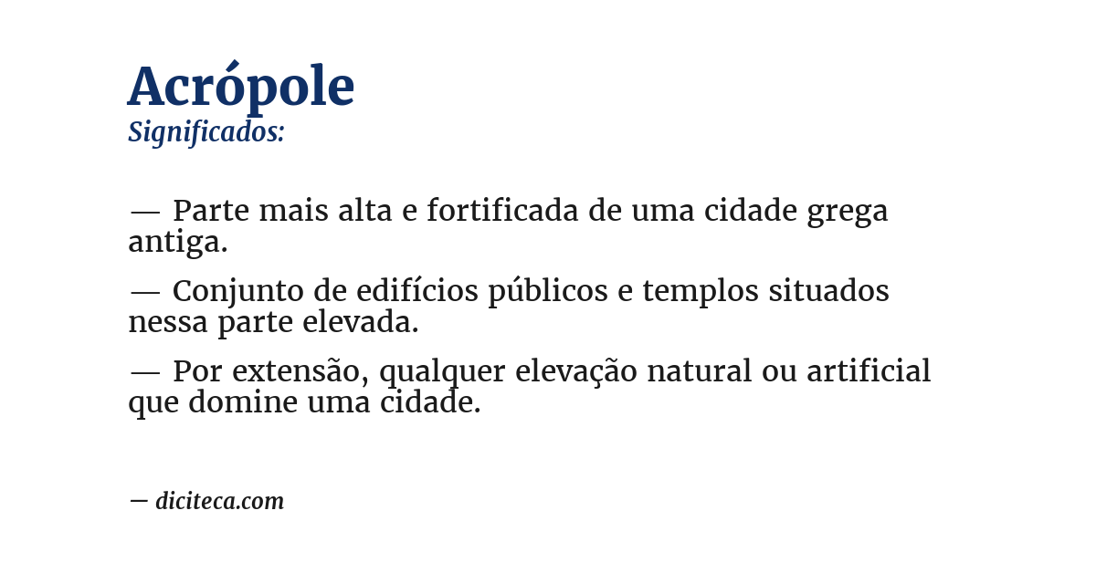Significado de acrópole