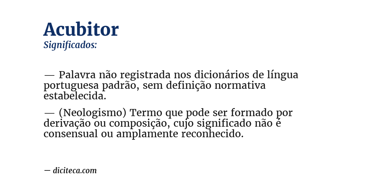 Significado de acubitor