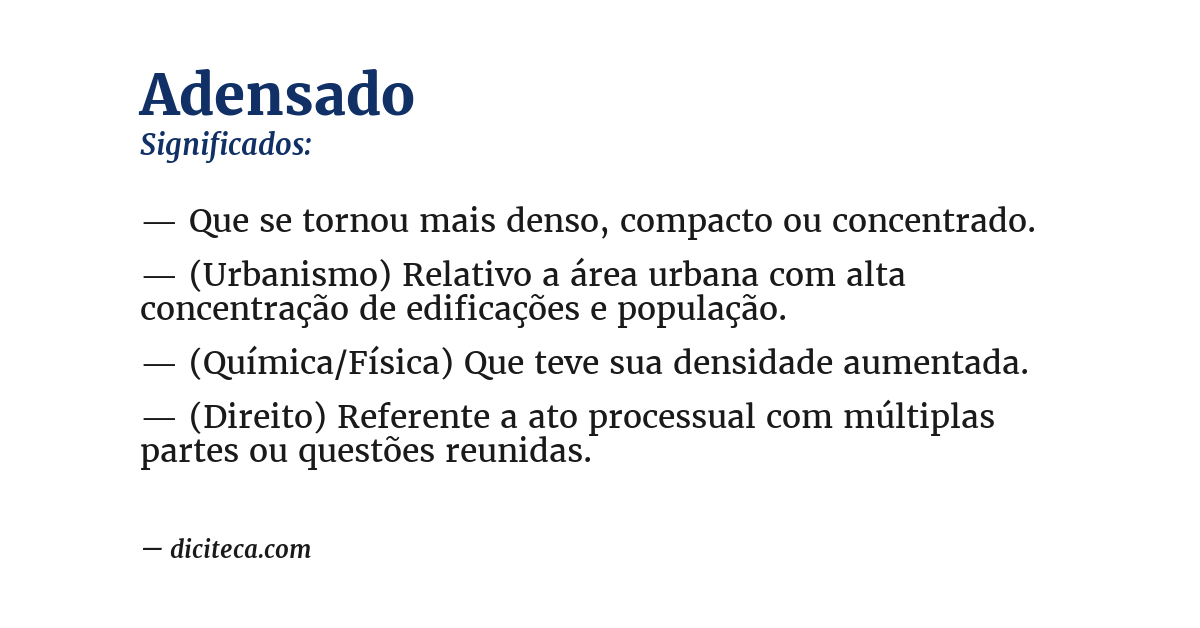 Significado de adensado