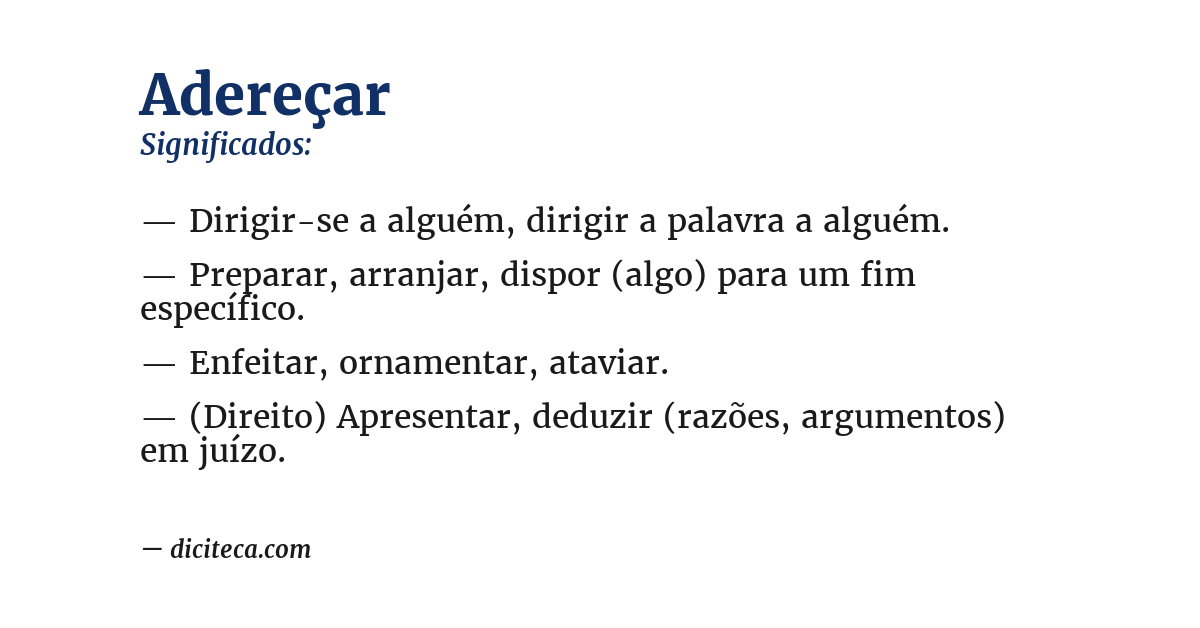 Significado de adereçar