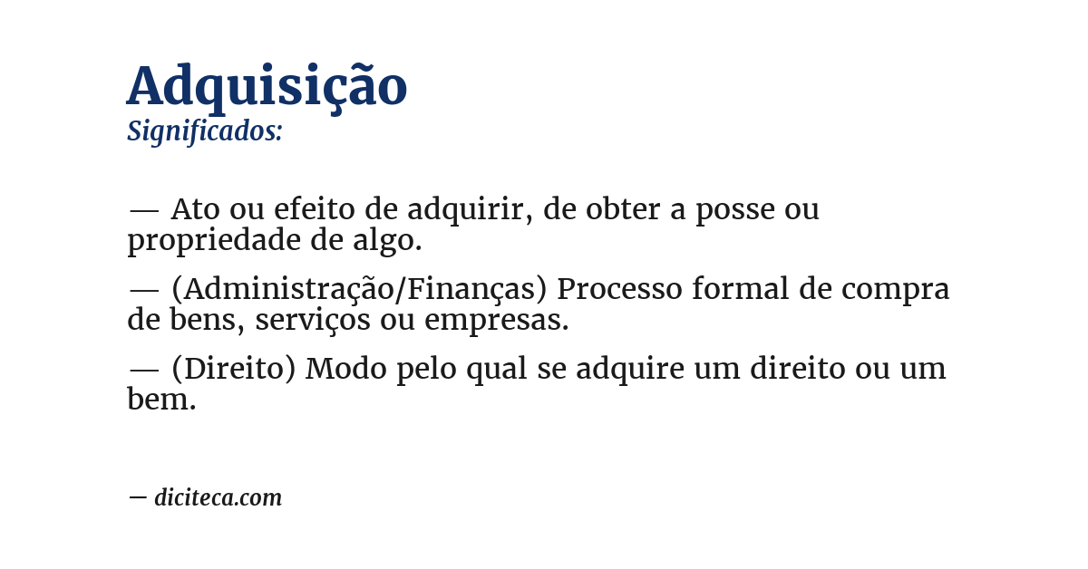 Significado de adquisição
