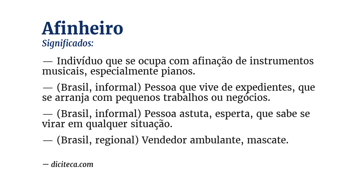 Significado de afinheiro