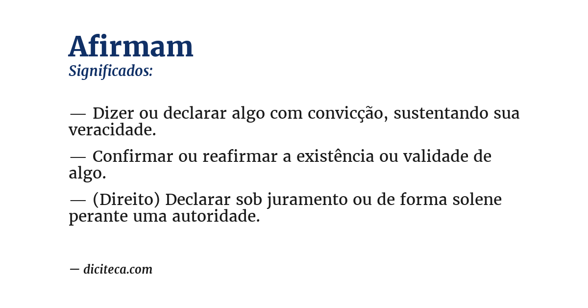 Significado de afirmam