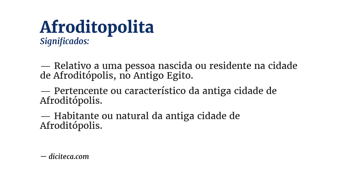 Significado de afroditopolita