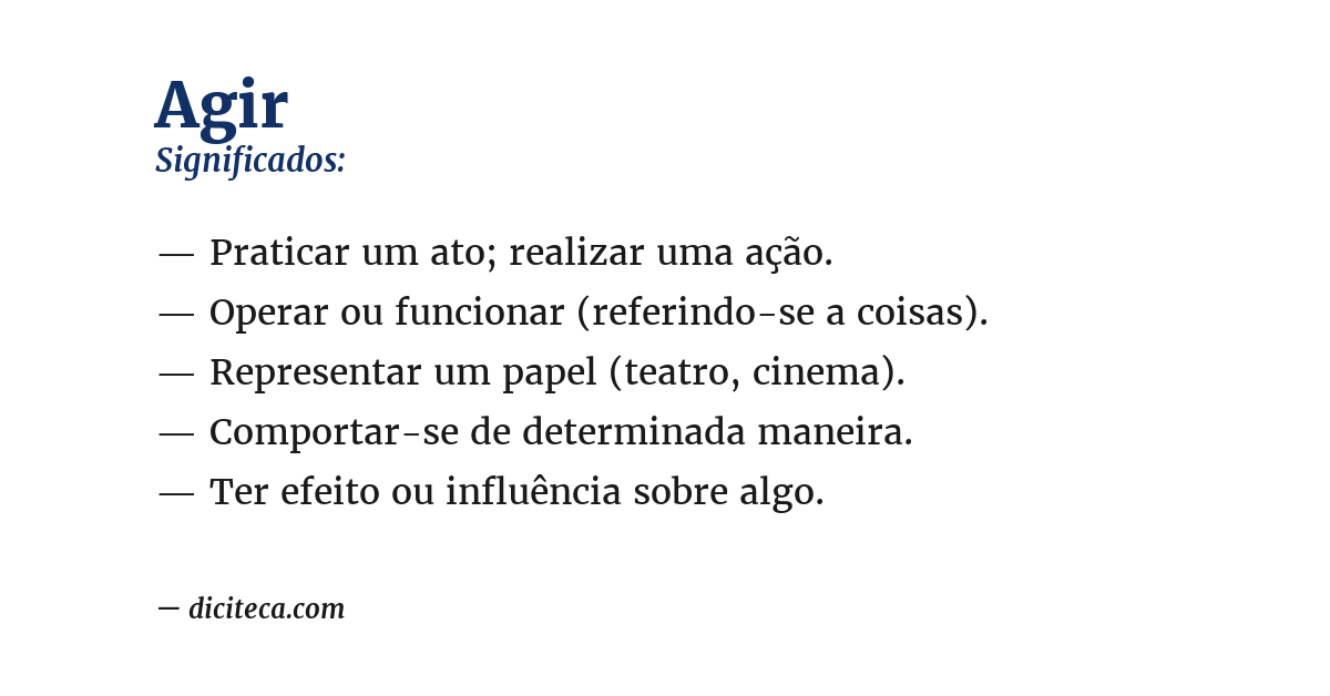 Significado de agir
