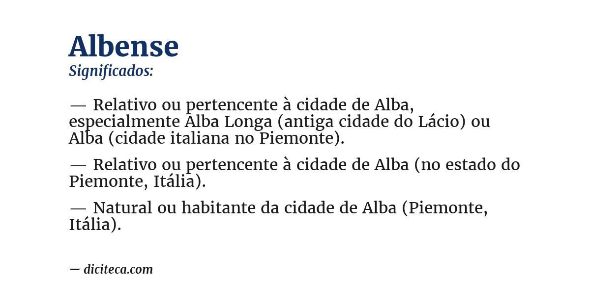 Significado de albense