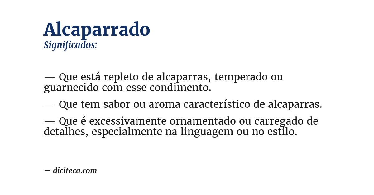 Significado de alcaparrado
