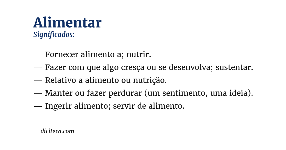Significado de alimentar