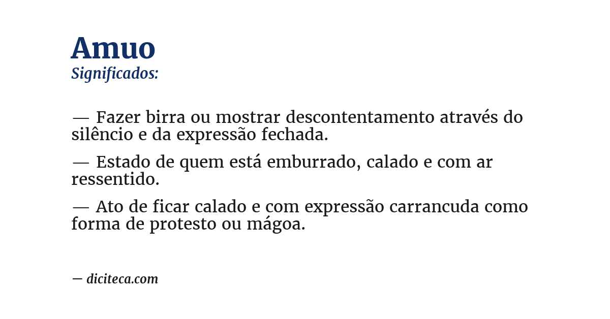 Significado de amuo