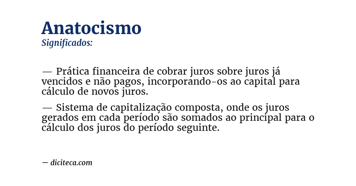 Significado de anatocismo