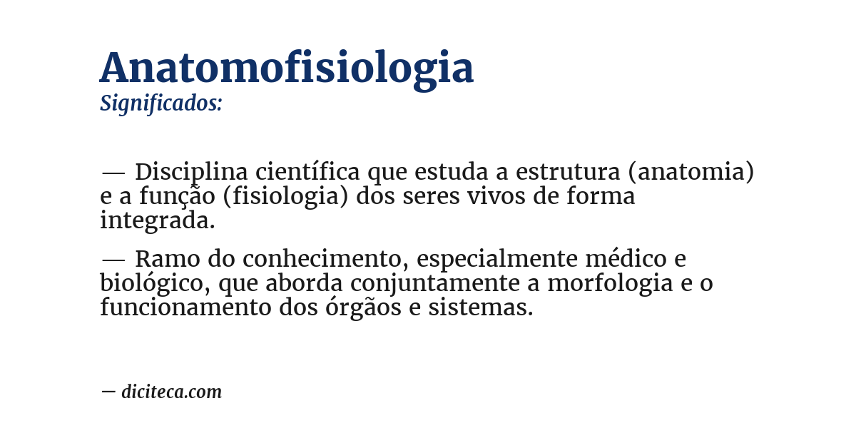 Significado de anatomofisiologia