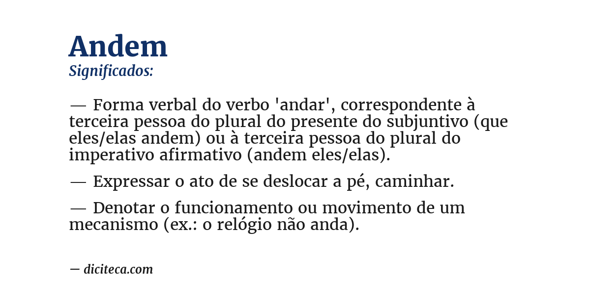 Significado de andem