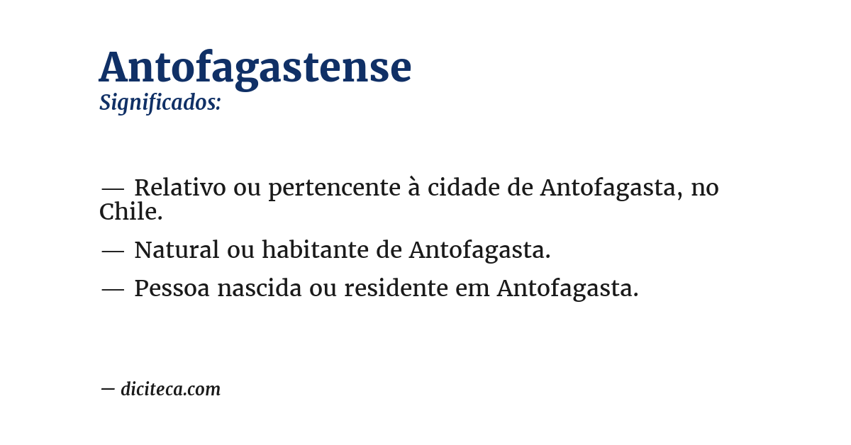 Significado de antofagastense