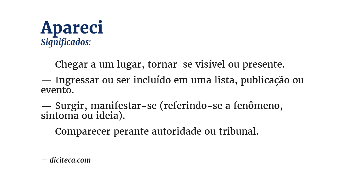Significado de apareci