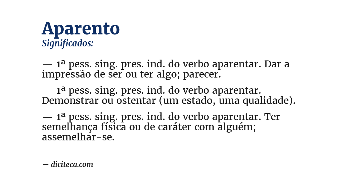 Significado de aparento