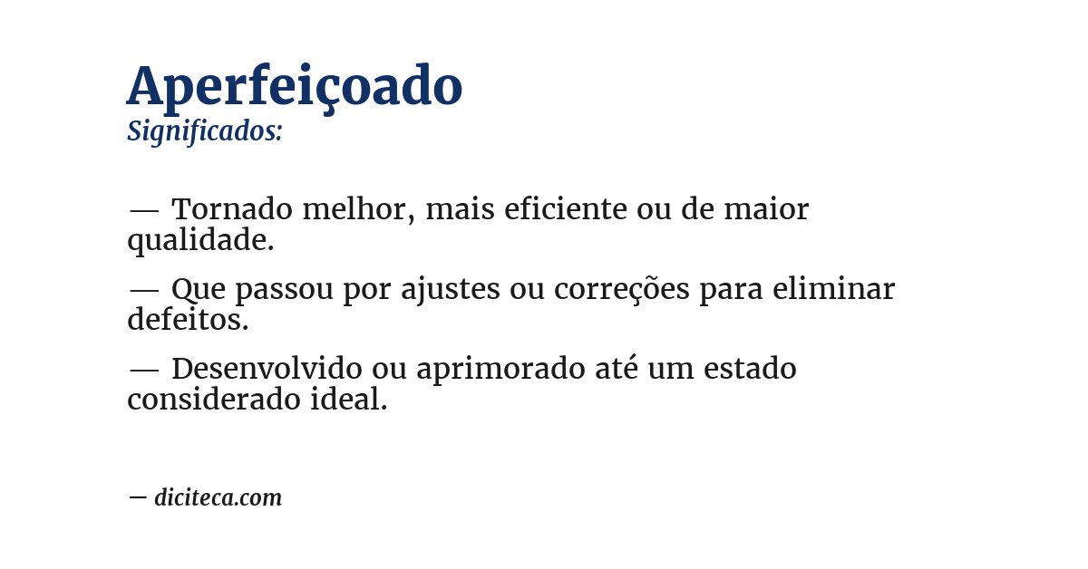 Significado de aperfeiçoado