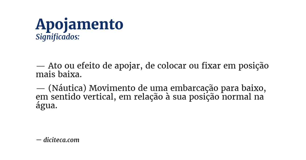 Significado de apojamento