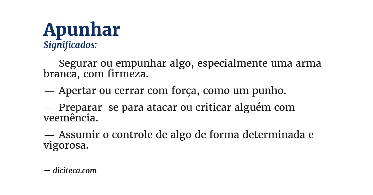 Significado de apunhar