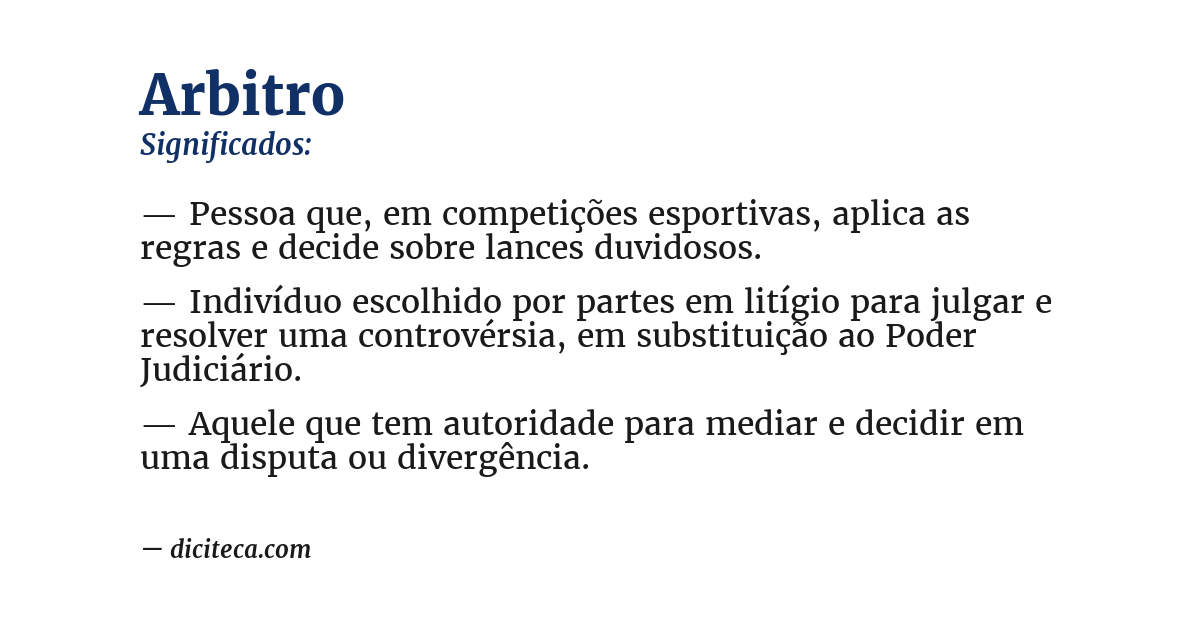 Significado de arbitro