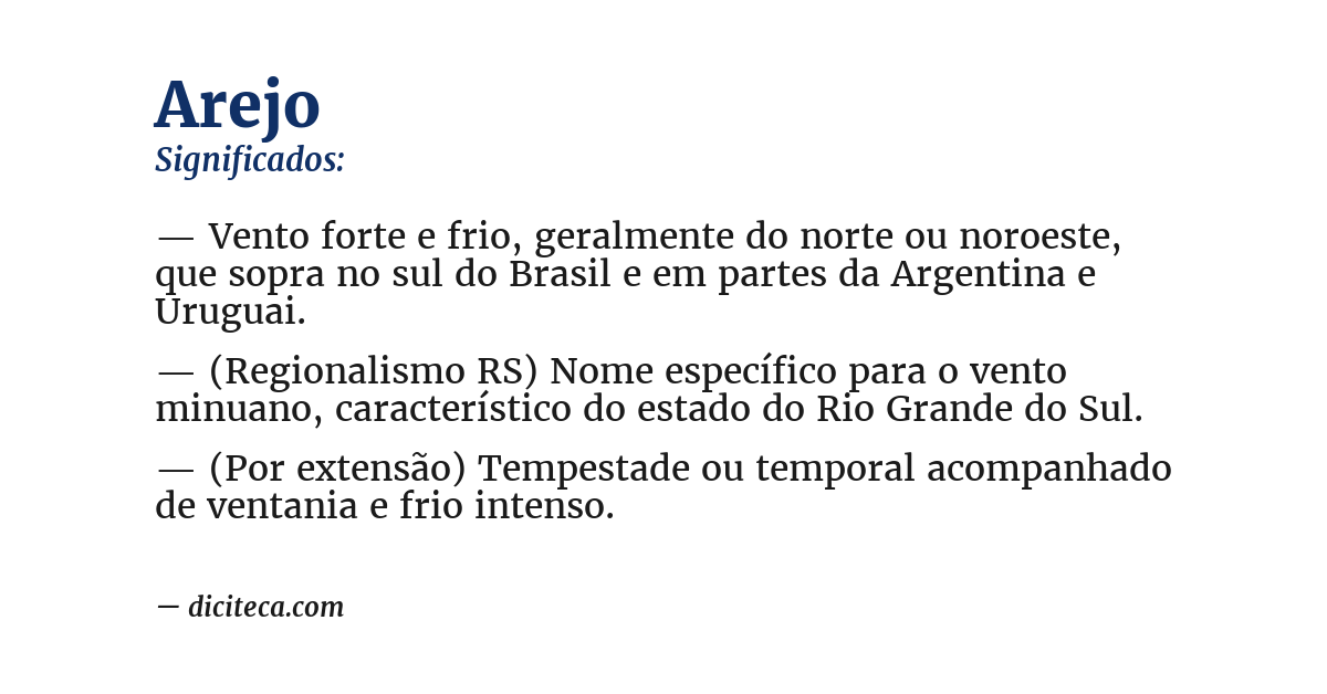 Significado de arejo