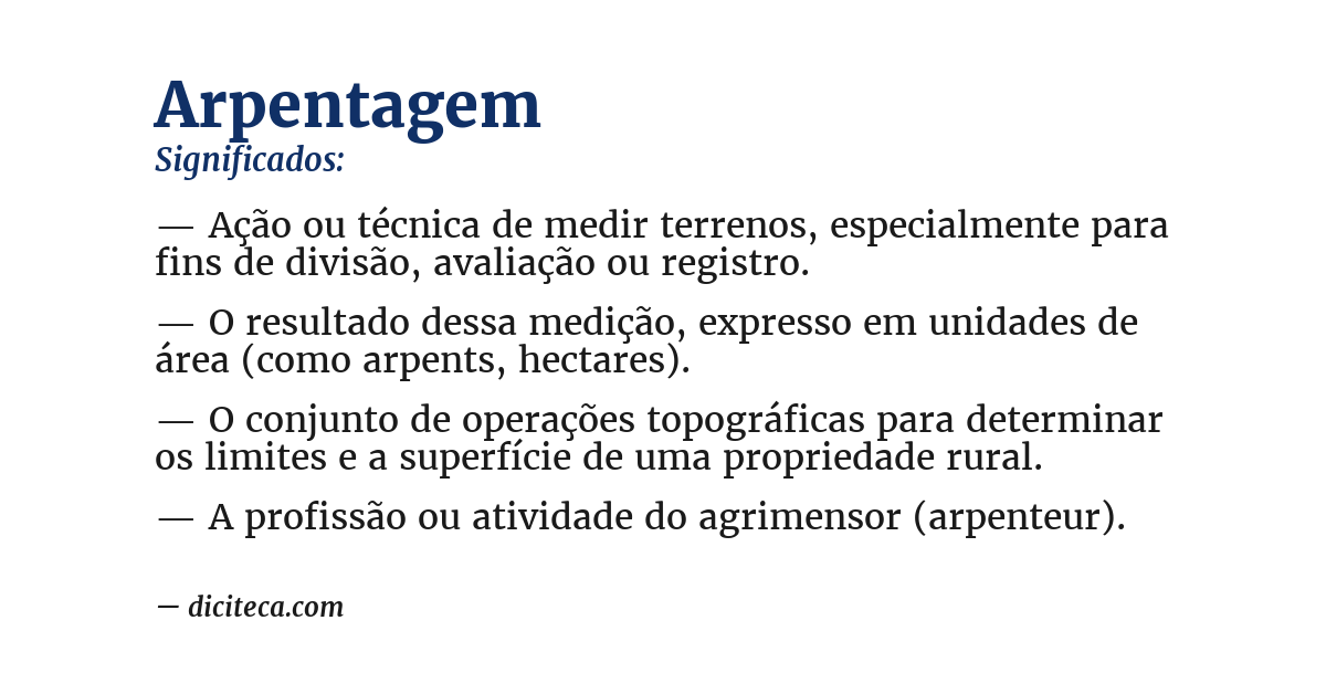 Significado de arpentagem