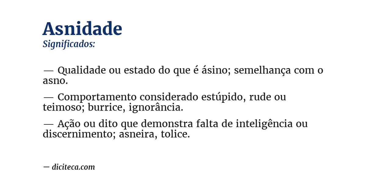 Significado de asnidade