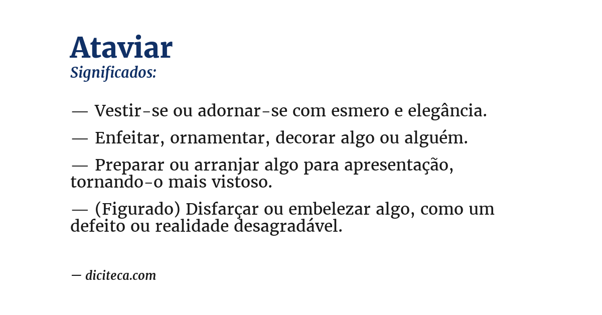 Significado de ataviar