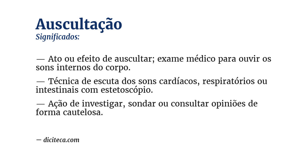 Significado de auscultação