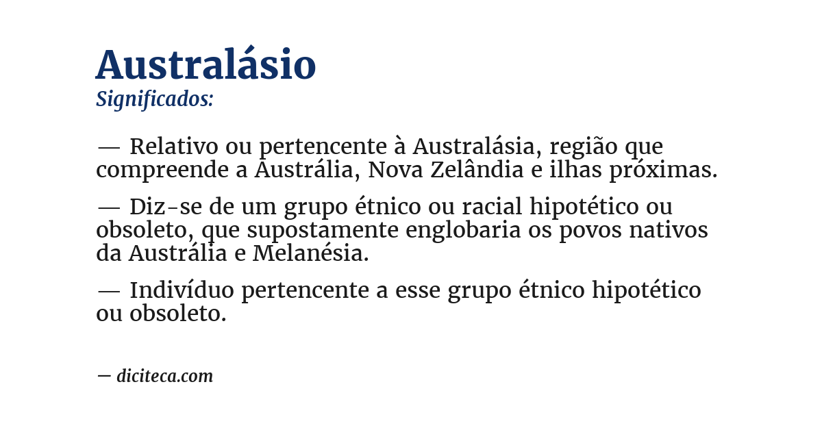 Significado de australásio