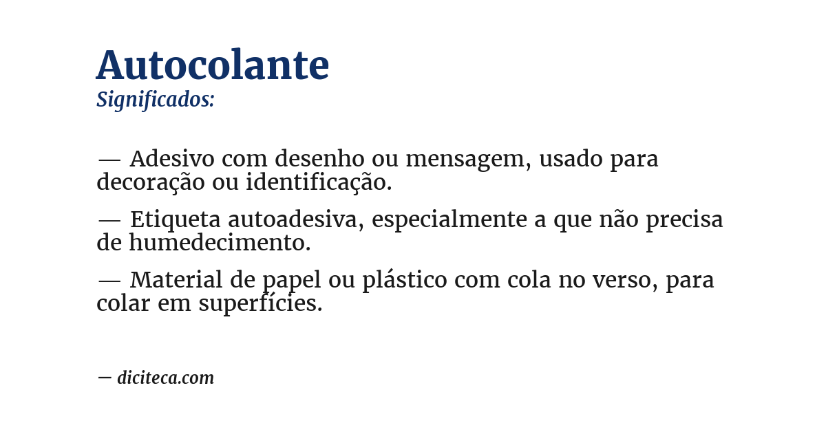 Significado de autocolante