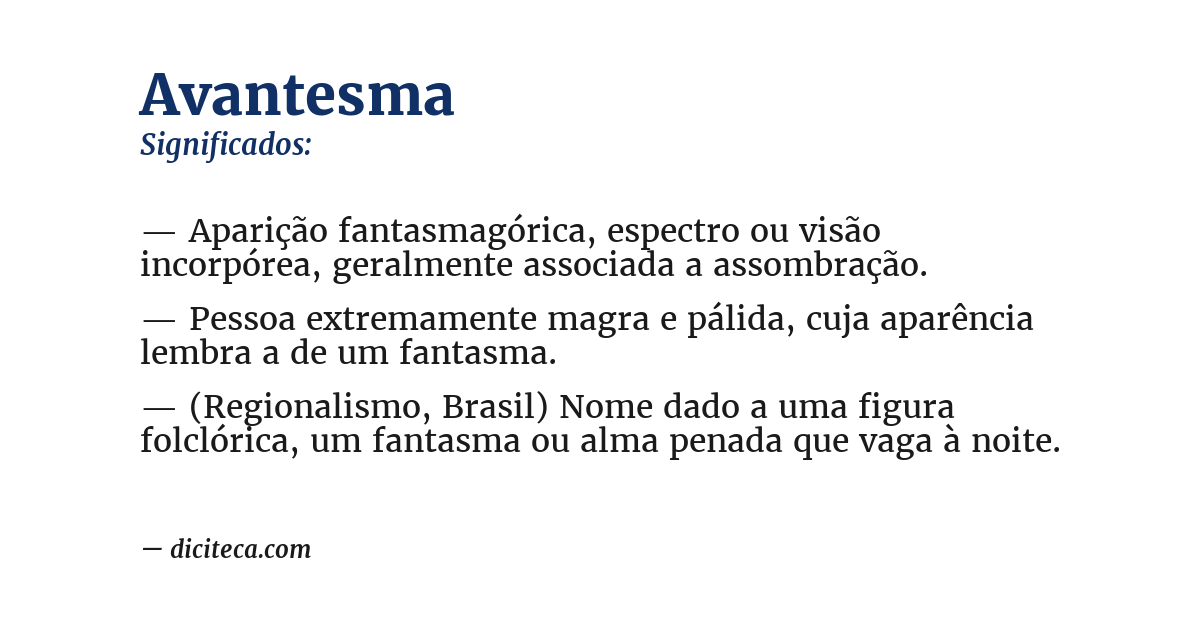Significado de avantesma