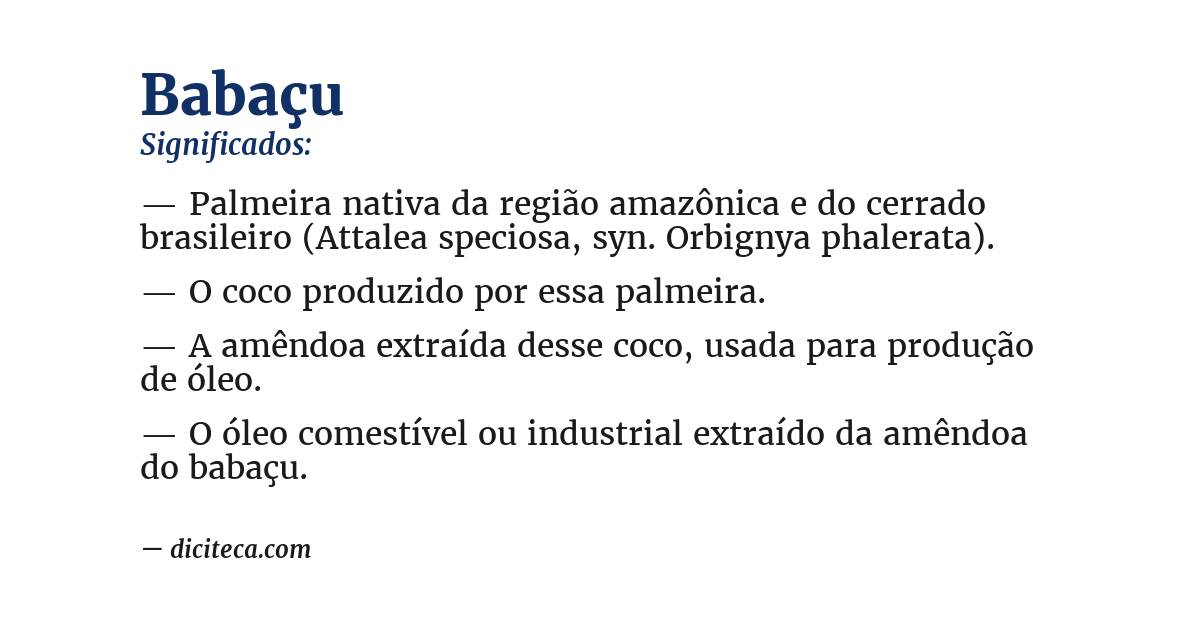 Significado de babaçu