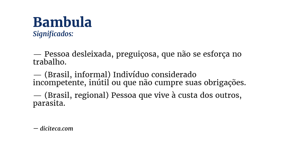 Significado de bambula