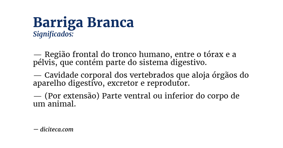 Significado de barriga branca