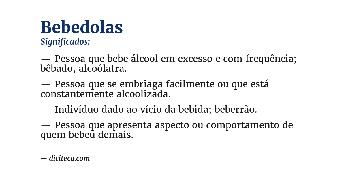 Significado de bebedolas