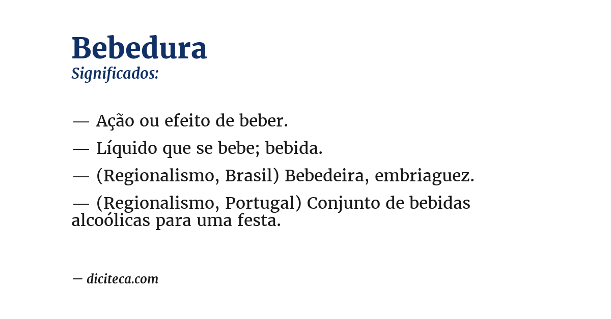 Significado de bebedura