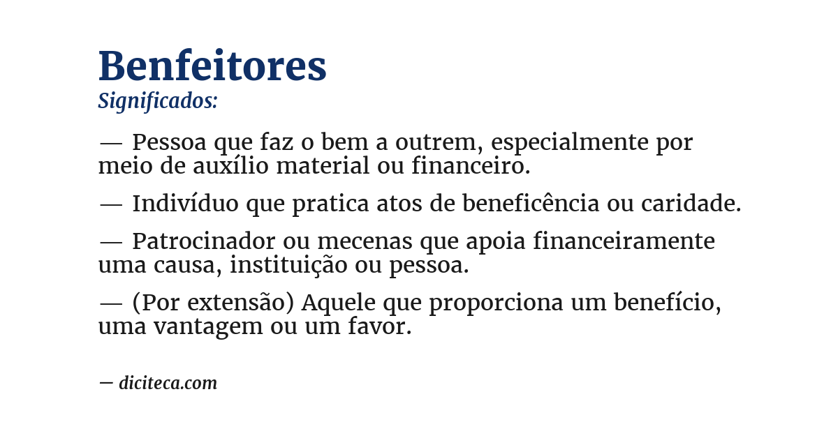 Significado de benfeitores