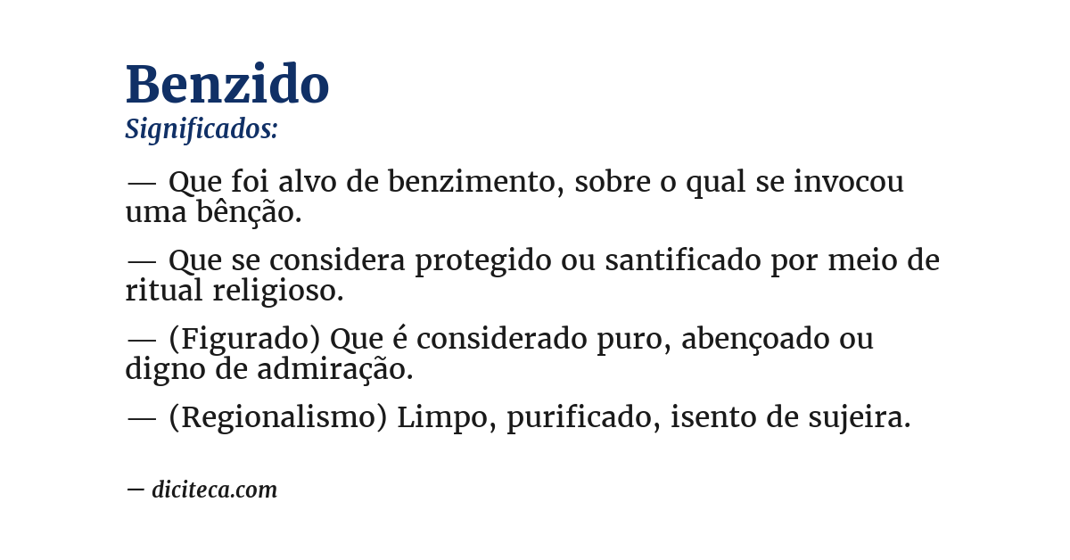 Significado de benzido