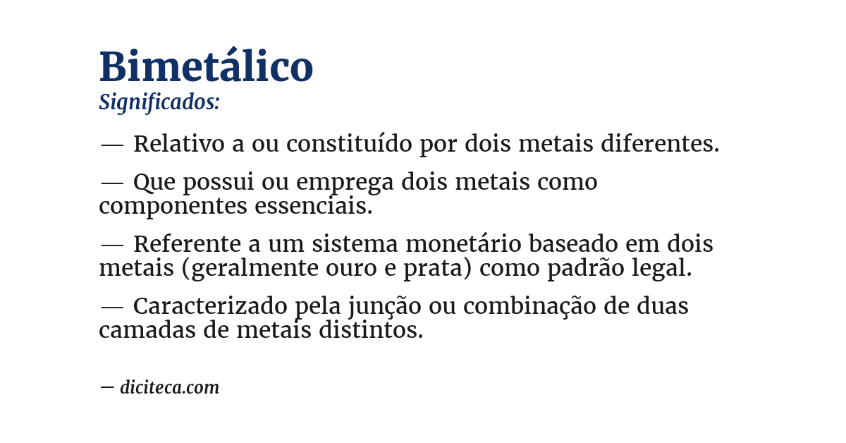 Significado de bimetálico