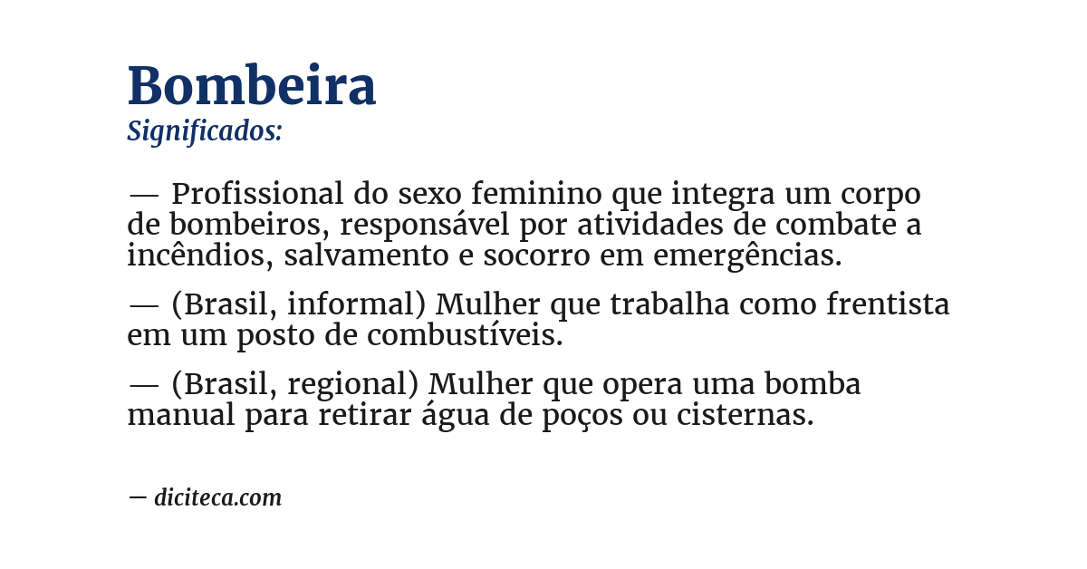 Significado de bombeira