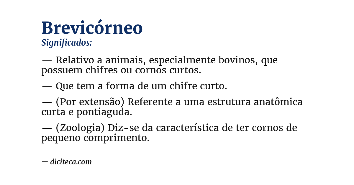 Significado de brevicórneo