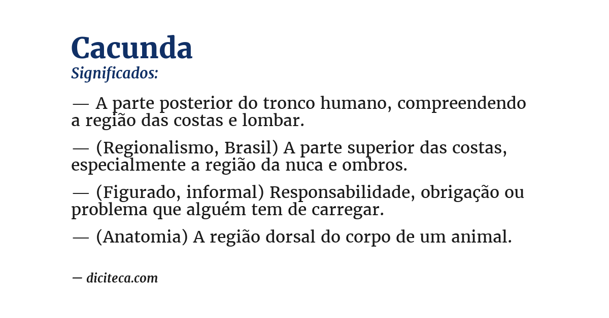 Significado de cacunda