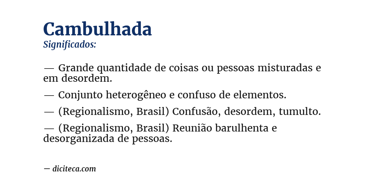 Significado de cambulhada