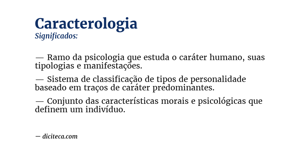 Significado de caracterologia
