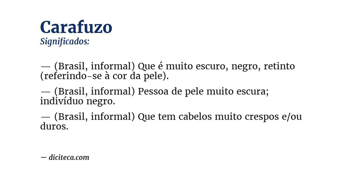 Significado de carafuzo