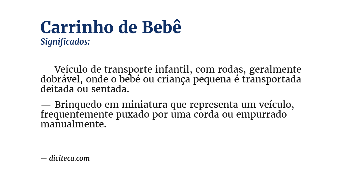 Significado de carrinho de bebê