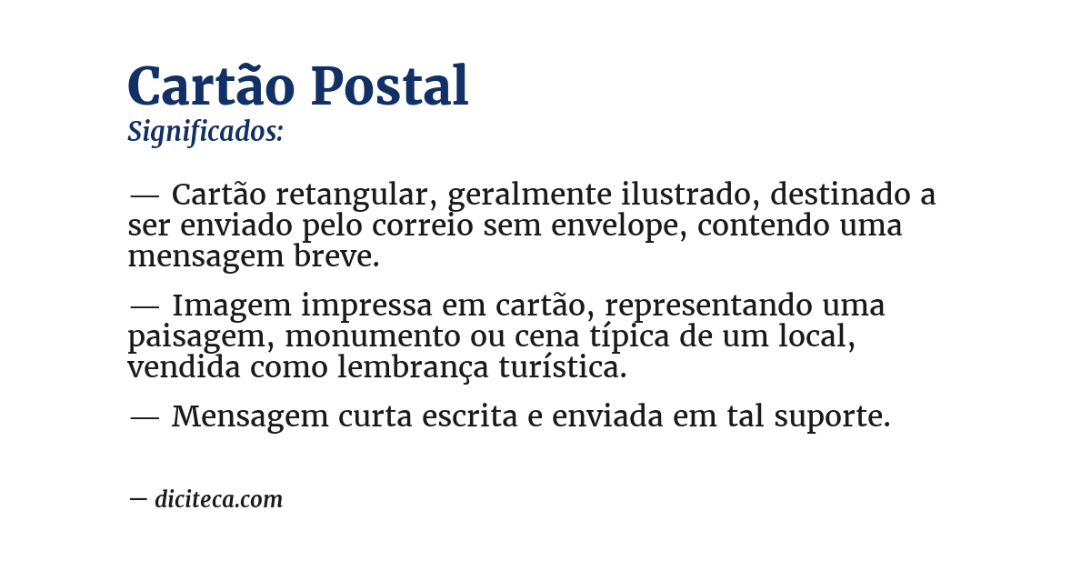 Significado de cartão postal